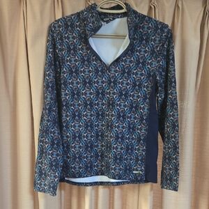 Kerrits Blue Patterned Long Sleeve Top Size Xl New Horses Equestrian